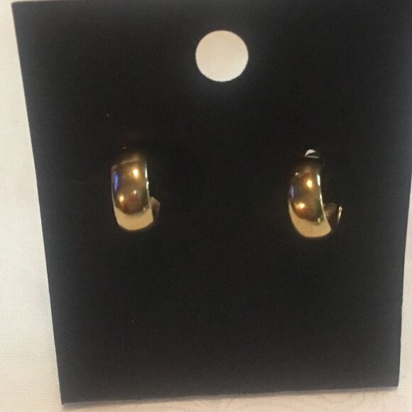 Gold Plated Tiny Hoop Pierced Earrings - Picture 6 of 6